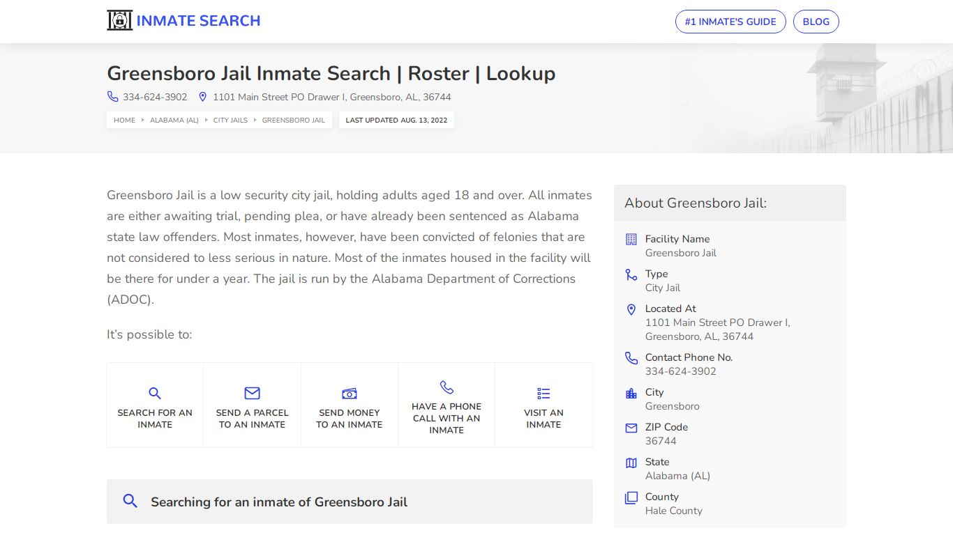 Greensboro Jail Inmate Search | Roster | Lookup